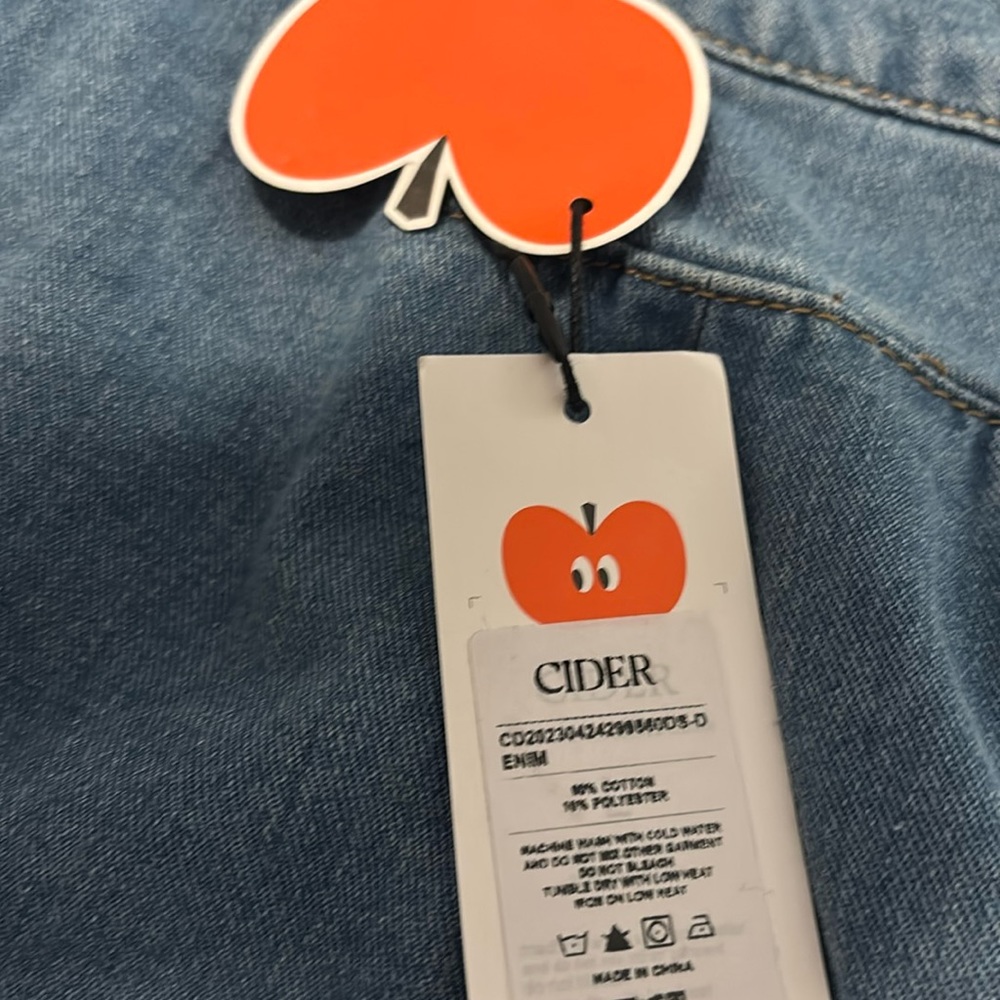 Cider jorts Jean shorts denim SZ 2X plus size baggy oversized light wash NWT - Picture 7 of 16